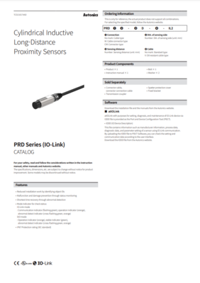 AUTONICS PRD (IO-LINK) CATALOG PRD SERIES (IO-LINK): CYLINDRICAL INDUCTIVE LONG-DISTANCE PROXIMITY SENSORS